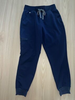 Figs Navy Joggers with Gray Drawstring